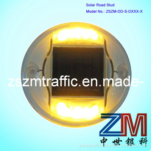 Plastic LED Amber Blinking Round Shape Solar Road Stud / Road Stud